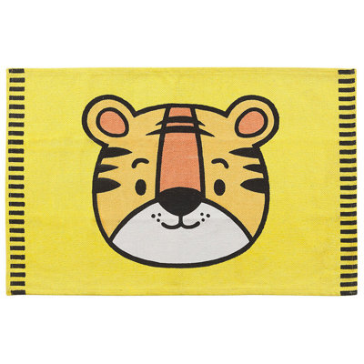 Beliani Kids Rug Ranchi Yellow 60 X 90 Cm Cotton - image 1