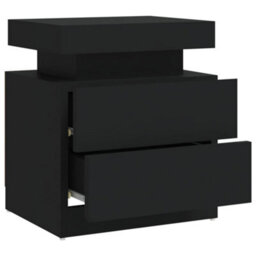 Berkfield Bedside Cabinet Black 45X35X52 Cm Engineered Wood - thumbnail 6