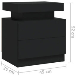 Berkfield Bedside Cabinet Black 45X35X52 Cm Engineered Wood - thumbnail 7