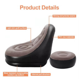 Inflatable Lazy Sofa For Living Room Chair Cofee Color - thumbnail 2