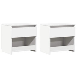 Berkfield Elegant Bedside Cabinets 2 Pcs White 40X30X39 Cm Engineered Wood - thumbnail 1