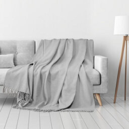 Ehc Waffle Cotton Woven Super Giant Sofa Throw, Up To 4 Seater Sofa/ Super King Size Bed 254 X 380 Cm, Smoke - thumbnail 3
