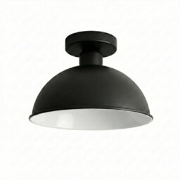 Industrial-Semi Flush Mount Vintage Ceiling Light Metal 21cm Dome Lampshade Pendant Light for Farmhouse Porch Kitchen