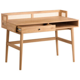 Beliani Office Desk With Memo Board Noven Light Brown 120 Cm 60 Cm - thumbnail 4
