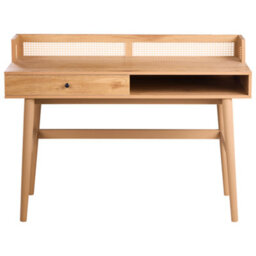 Beliani Office Desk With Memo Board Noven Light Brown 120 Cm 60 Cm - thumbnail 5