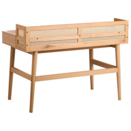 Beliani Office Desk With Memo Board Noven Light Brown 120 Cm 60 Cm - thumbnail 6