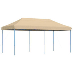 Walplus Foldable Party Tent Garden Gazebo Canopy Pop-Up Beige 580X292X315 Cm - thumbnail 5