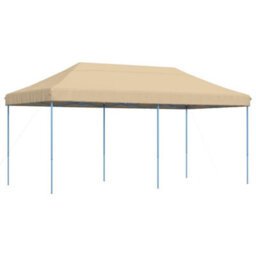 Walplus Foldable Party Tent Garden Gazebo Canopy Pop-Up Beige 580X292X315 Cm - thumbnail 2