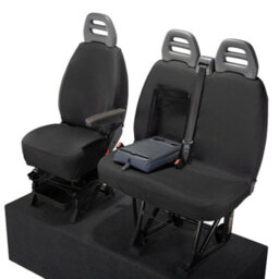 Uk Custom Covers Citroen Jumper 2006-2022 Black Front Seat Covers - 3 Seats, Pulldown Tray - thumbnail 2