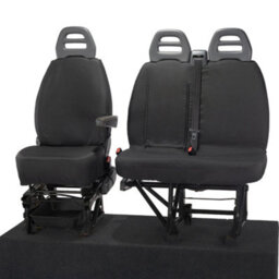 Uk Custom Covers Citroen Jumper 2006-2022 Black Front Seat Covers - 3 Seats, Pulldown Tray - thumbnail 6