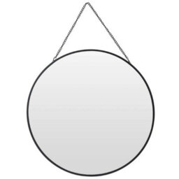 30Cm Round Black Wall Mirror Hanging Decorative Mirror For Bathroom Bedroom Hallway - thumbnail 1