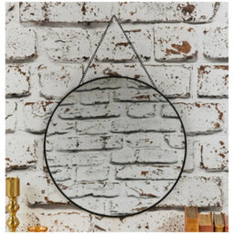 30Cm Round Black Wall Mirror Hanging Decorative Mirror For Bathroom Bedroom Hallway - thumbnail 3