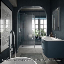 Hudson Reed Sarenna Wall Hung Rh 2 Drawer 1 Door Vanity Unit & Basin, Moon White Matt, 1012 X 504 X 448mm - thumbnail 2