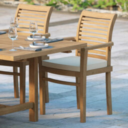Eterna Florence Teak Garden Outdoor Dining Table & 8 Seat Chair Set - With Cream Cushions - thumbnail 4