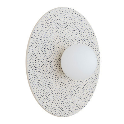 Luminosa Lighting Luminosa Boll Handmade 30Cm Wall Lamp Cream, Deep Cobalt Blue Dots G9, Ip44 - image 1