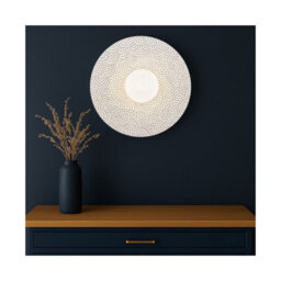 Luminosa Lighting Luminosa Boll Handmade 30Cm Wall Lamp Cream, Deep Cobalt Blue Dots G9, Ip44 - thumbnail 2
