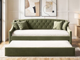 Flair Aurora Daybed With Trundle Khaki Green Velvet - thumbnail 3