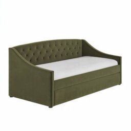 Flair Aurora Daybed With Trundle Khaki Green Velvet - thumbnail 5