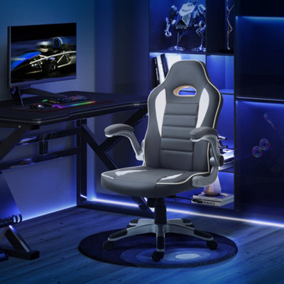 Viokef Vinsetto Gaming Chair Pu Leather Office Chair Swivel Chair W/ Tilt Function Grey - image 1