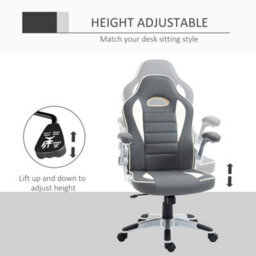 Viokef Vinsetto Gaming Chair Pu Leather Office Chair Swivel Chair W/ Tilt Function Grey - thumbnail 4