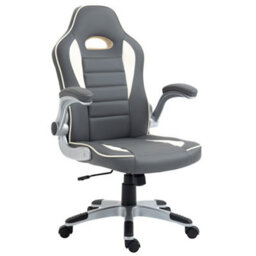 Viokef Vinsetto Gaming Chair Pu Leather Office Chair Swivel Chair W/ Tilt Function Grey - thumbnail 2