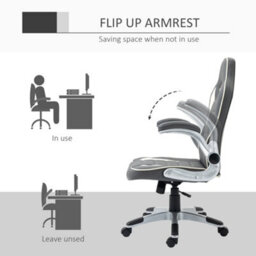 Viokef Vinsetto Gaming Chair Pu Leather Office Chair Swivel Chair W/ Tilt Function Grey - thumbnail 6