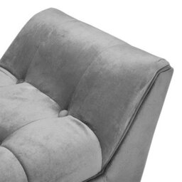 Living And Home Grey Velvet Upholstered Hallway Bench Bed End Bench With Raised Arms W 1180 X D 450 X H 560 mm - thumbnail 6