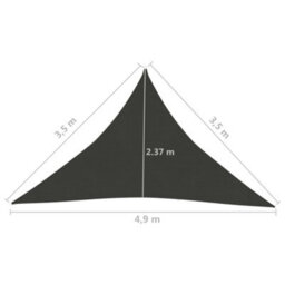 Berkfield Sunshade Sail 160 G/m2 Anthracite 3.5X3.5X4.9 M Hdpe - thumbnail 6