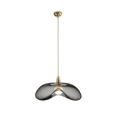 Luminosa Lighting Luminosa Forma Wire Frame Pendant Ceiling Light Shiny Gold, Black, E27 - Uk Stock - image 1