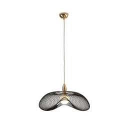 Luminosa Lighting Luminosa Forma Wire Frame Pendant Ceiling Light Shiny Gold, Black, E27 - Uk Stock - thumbnail 1
