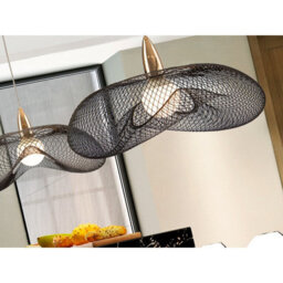 Luminosa Lighting Luminosa Forma Wire Frame Pendant Ceiling Light Shiny Gold, Black, E27 - Uk Stock - thumbnail 3