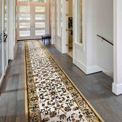 Runrug Carpet Runner - Long Hallway Runner - 600Cm X 70Cm - Persian, Beige