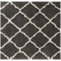 The Rugs Moroccan Shaggy Rugs And Runners Soft  High Pile Dark Grey And Ivory Living Room Kitchen Hallway 740 - thumbnail 1