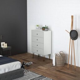 Homcom Chest Of Drawers, 4 Drawers Dresser Storage Organiser For Bedroom - thumbnail 1