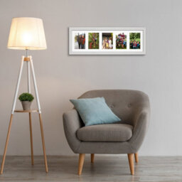 AK Frames 26X8 White Ash Modern Multi Photo Frame With White Mount - Holds 5 Apertures (5X) 6X4 Photos - thumbnail 3