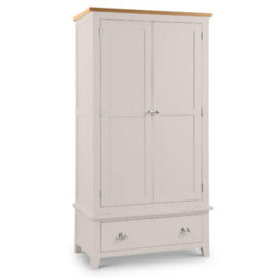 Oakham Premium Westbury 2 Door & 1 Drawer Wardrobe In Elephant Grey - thumbnail 1