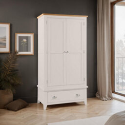 Oakham Premium Westbury 2 Door & 1 Drawer Wardrobe In Elephant Grey - thumbnail 3