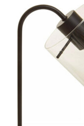 Orsina Matte Black Curved Table Lamp, Easy To Assemble Bed Table Lamp, Sturdy Living Room Lamp With Wooden Base - thumbnail 4