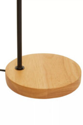 Orsina Matte Black Curved Table Lamp, Easy To Assemble Bed Table Lamp, Sturdy Living Room Lamp With Wooden Base - thumbnail 8