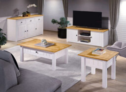 Seconique Panama Lamp End Table In White And Natural Wax Finish - thumbnail 2