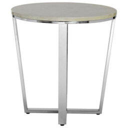 Orsina Allure Round White Faux Marble End Table - thumbnail 3