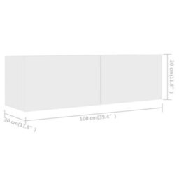 Berkfield Tv Cabinets 4 Pcs White 100X30X30 Cm Engineered Wood - thumbnail 8