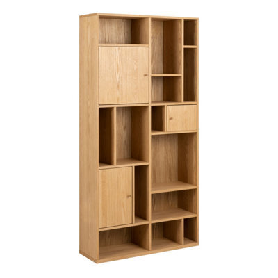 Furniture To Go Rangoon 3 Door Large Bookcase In Oak - image 1