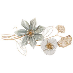 Beliani Wall Decor Flower Europium Metal 46 Cm Gold - thumbnail 1