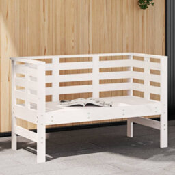 Walplus Garden Bench White 111.5X53X71 Cm Solid Wood Pine - thumbnail 1