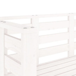 Walplus Garden Bench White 111.5X53X71 Cm Solid Wood Pine - thumbnail 7