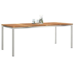 Berkfield Outdoor Dining Table Brown 200 X 90 X 75 Cm Solid Teak Wood - thumbnail 3
