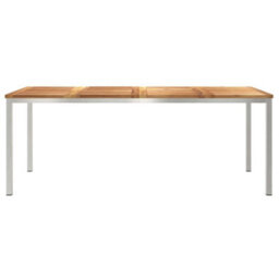 Berkfield Outdoor Dining Table Brown 200 X 90 X 75 Cm Solid Teak Wood - thumbnail 5