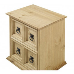 Mercers Furniture Corona 2X2 Cd Unit 2 Drawer Storage Tower Solid Wood Pine Wooden With Mexican Styling Unit - thumbnail 3