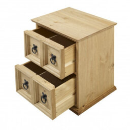 Mercers Furniture Corona 2X2 Cd Unit 2 Drawer Storage Tower Solid Wood Pine Wooden With Mexican Styling Unit - thumbnail 2